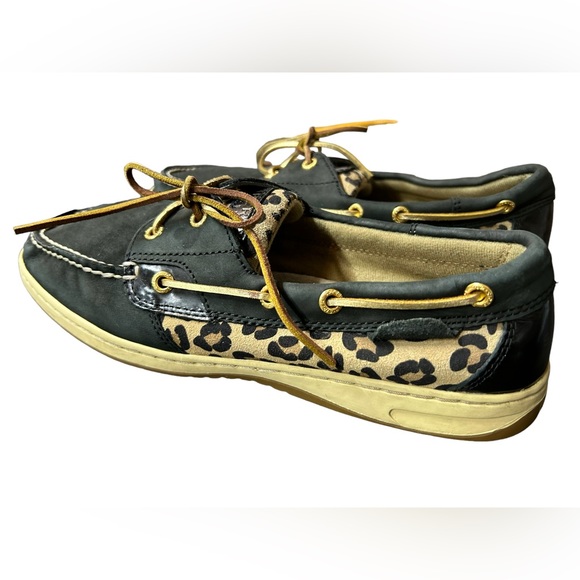 SPERRY womens 11M Firefish Leopard slip on Boat Shoes loafers EUC - Picture 4 of 9